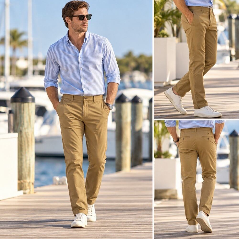Vineyard Vines On The Go Pants OTG 32x34 Khaki Stretch Performance Chino Golf